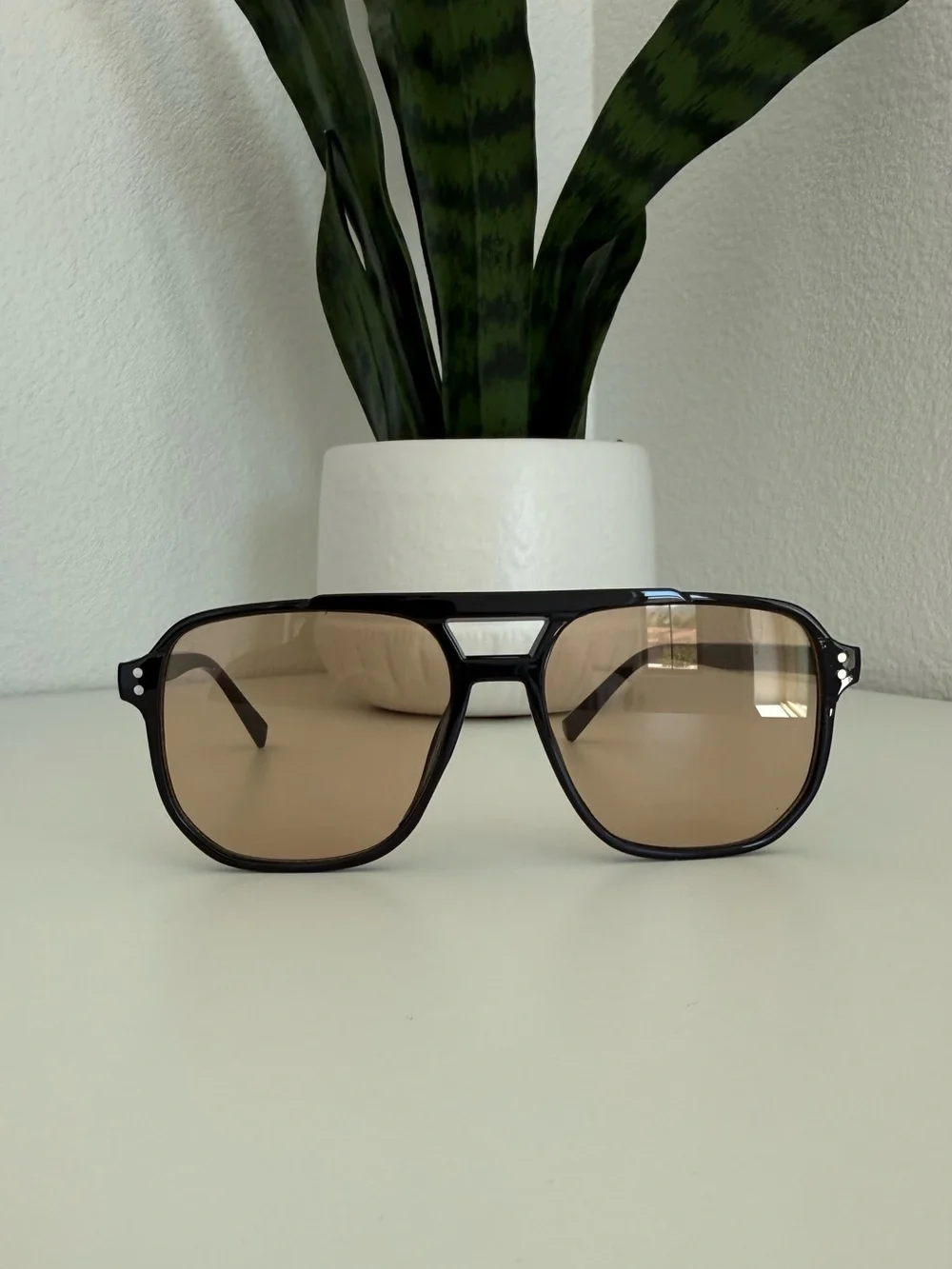 Classic Black Frame Sunglasses with Brown Lenses - Women Accessories Glasses